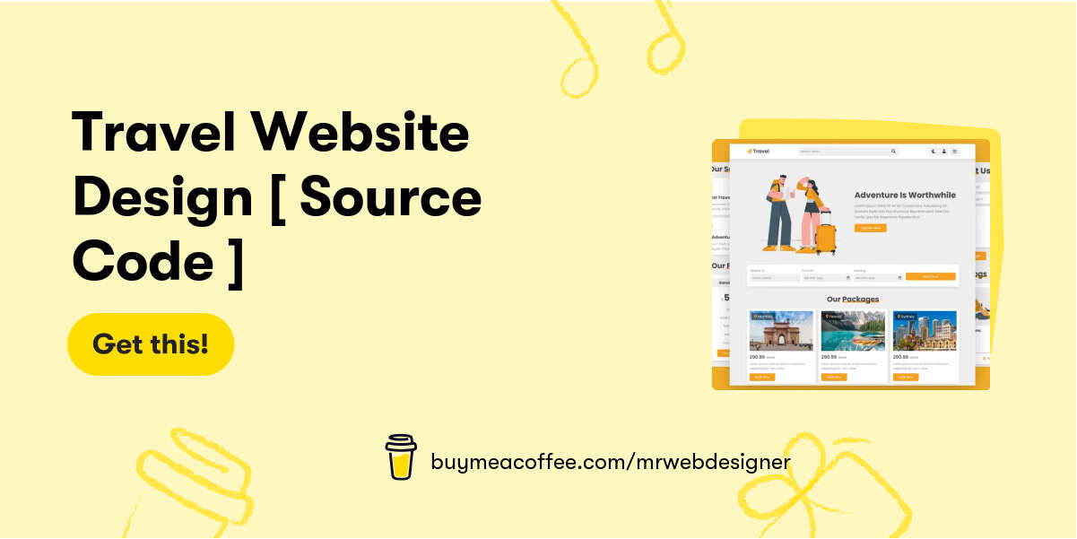 Travel Website Design [ Source Code ]