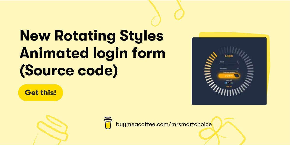 New Rotating Styles Animated login form (Source code) - Buymeacoffee