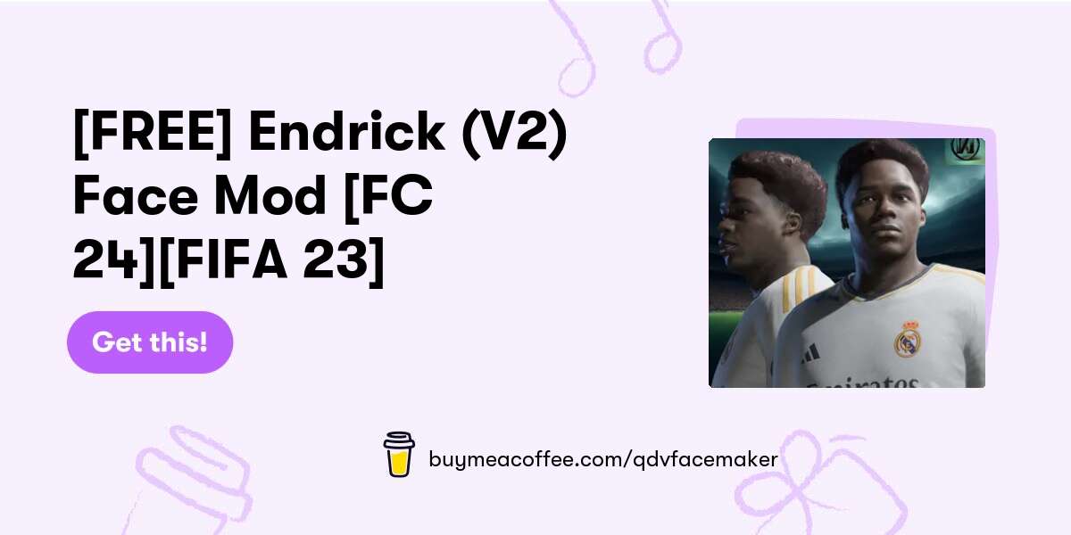 [free] Endrick V2 Face Mod [fc 24][fifa 23] Buymeacoffee