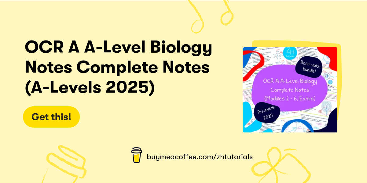 OCR A A-Level Biology Notes Complete Notes (A-Levels 2025) - Buymeacoffee