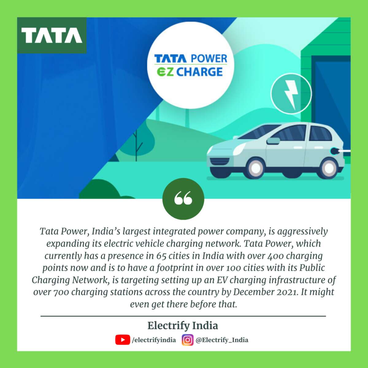 Tata Power to expand EV charging mission to national highways, tourist ...