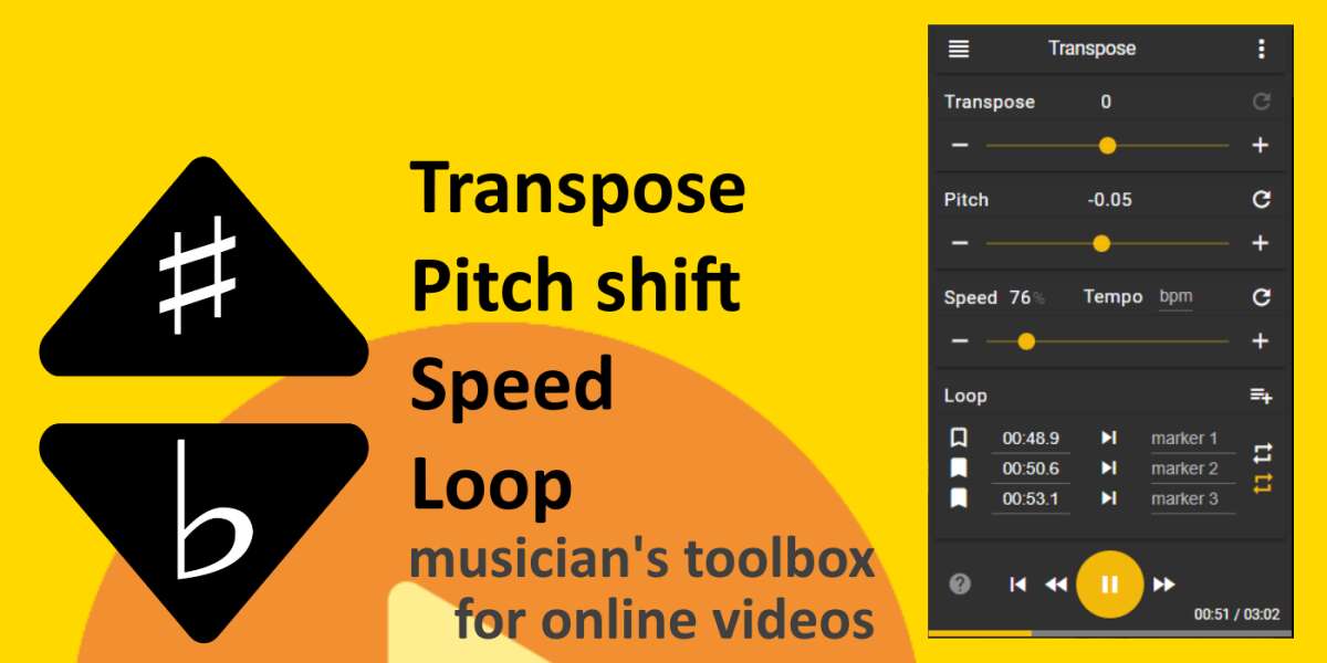 Transpose is Transpose pitch speed loop Browser Extension