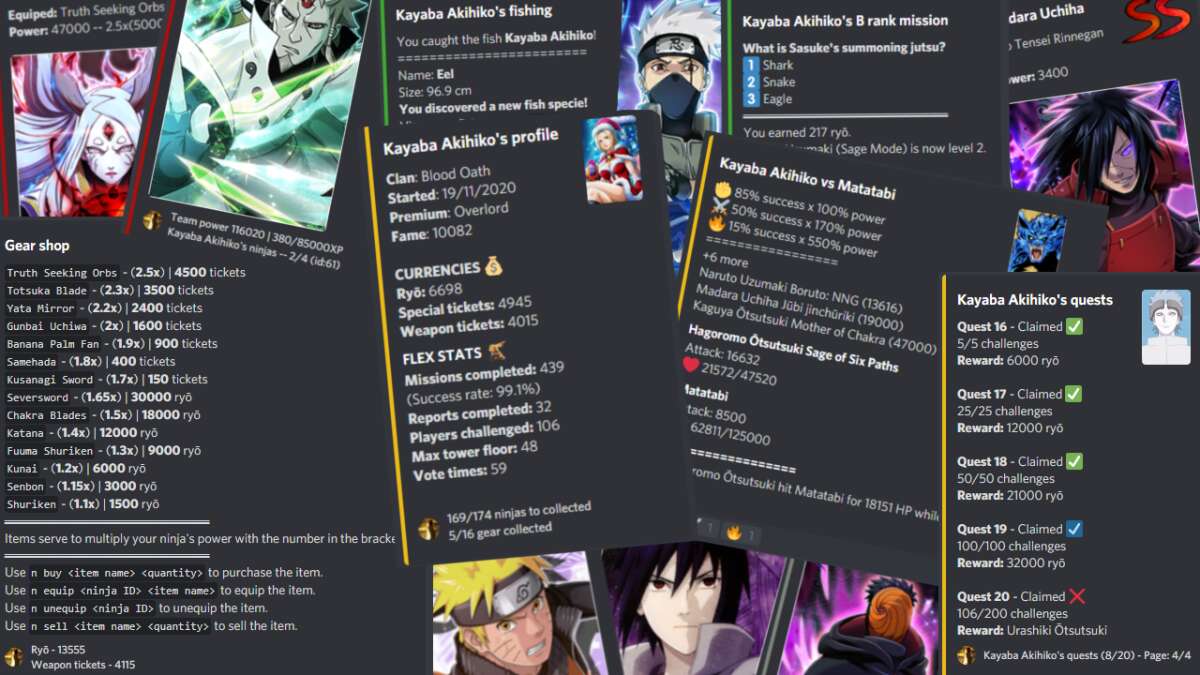 Naruto Botto is a Discord bot for collecting Naruto characters and much